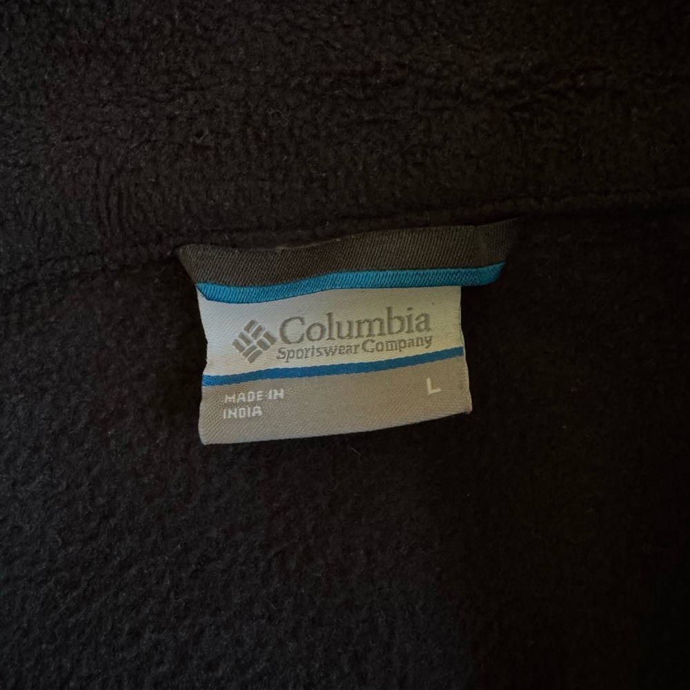 Columbia Jacket Mens Unisex Black Full Zip Fleece Long Sleeve Logo Outdoor - Picture 4 of 4